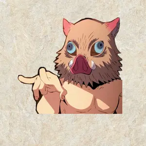 Inosuke Sassy Pose Vinyl Sticker, Kimetsu no Yaiba Meme Boar Mask Attitude Decal, Anime Stickers