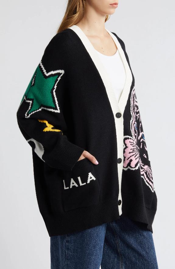 LALA Stylish and relaxed embroidered women's cardigan high-quality