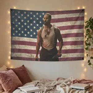 Michael B Jordan Sinners USA Vintage Grunge Style Poster Flag Sexy Movie Wall Decor