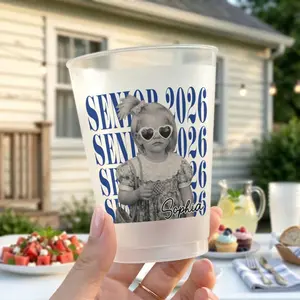 Funny Senior Photo Cup 2026 | Personalized Vintage Face Graduation Frosted Cups