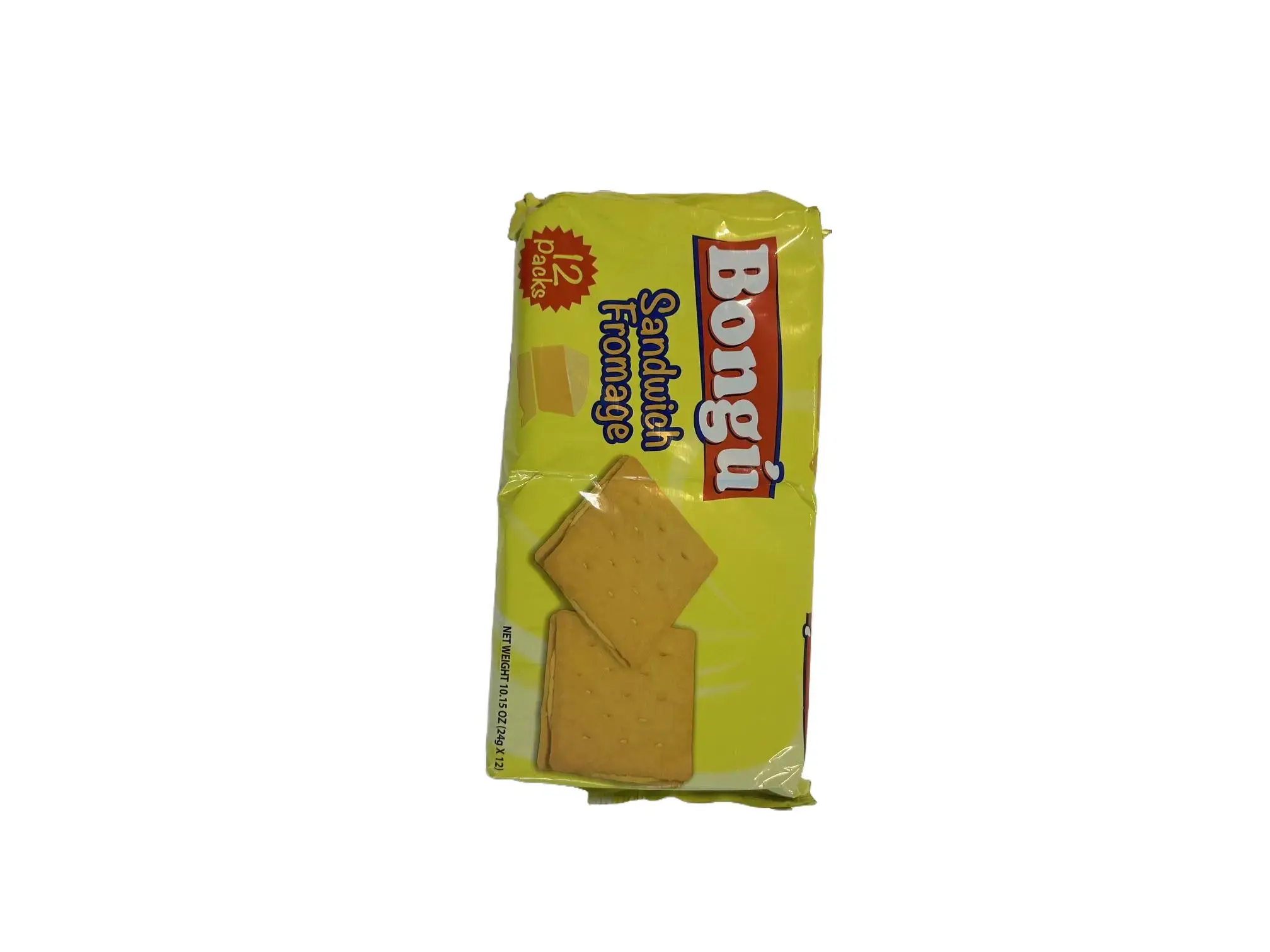 Bongu Fromage Sandwich Snack, Savory Crunchy Biscuit, 12-Pack