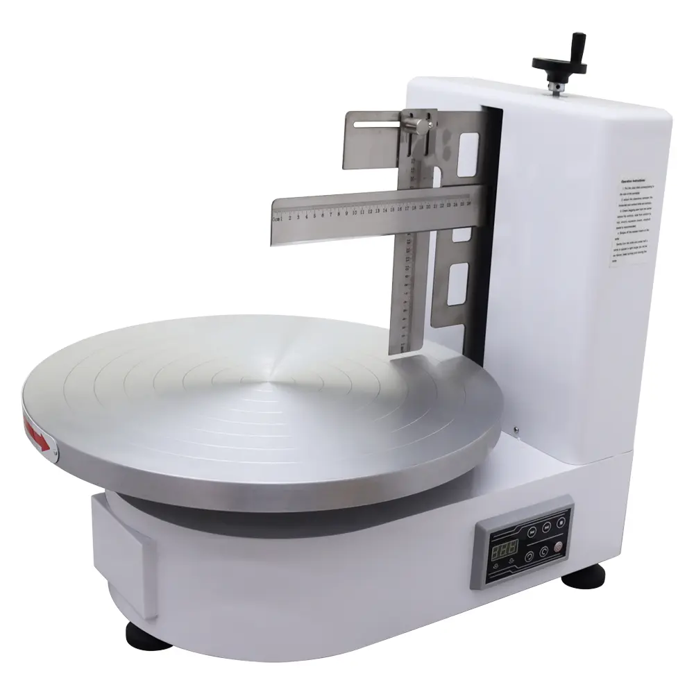 YOKOMA Electric Cake Decorator 4-16inch Cake Cream Spreading Coating Smearing Machine 304 Stainless Steel Spatula Baking Tools White Color decoration tool