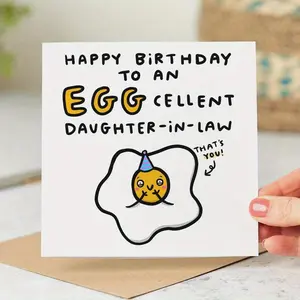 1pc Egg-cellent Daughter-In-Law - Funny Daughter-In-Law Birthday Card