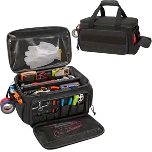 Men's Tool Storage Bag with Anti-Crease Bottom, Tactical Work Handbag with Multiple Compartments, Convenient for Electricians & Technicians, Tool Bag Organizer