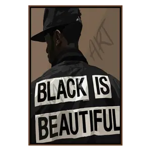 BLACK IS BEAUTIFUL - Smard Black Wall Art Print/ Canvas for Home /Office Decor