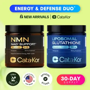 Cata-Kor Energy & Defense DUO - NMN 1,000 mg, Liposomal Glutathione 500 mg, Vitamin C, TMG, Resveratrol
