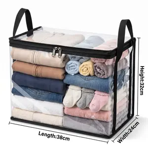 PVC Black Toy Storage Bag with Handle – Dustproof & Sturdy Organizer for Stuffed Animals, Dolls, Clothes, Kids’ Room, Playroom, Living Room, or Birthday Gift