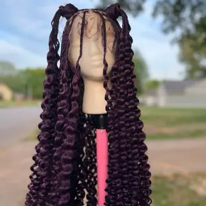 Braided wig Knotless braids w curly ends