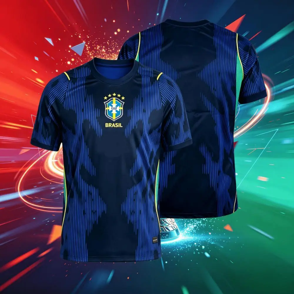 2026 Brazil Away 10#Neymar and 7#VINI 11#Raphinha Short And Long Sleeve Soccer Jersey Fans Versio Breathable