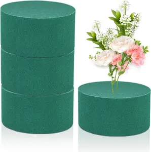 Round Floral Foam 4.5''  Flower Foams 4Pcs Florist Foam Block Wet Dry Green Foam for Artificial and Fresh Flower Arrangement