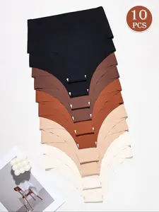 Women's Seamless High-Waist Underwear, Breathable Nylon Blend, 24h Comfort, Invisible Fit, Available in 5 Colors, Pack of 10, Breathable Seamless Knicker, High Waisted Seamless