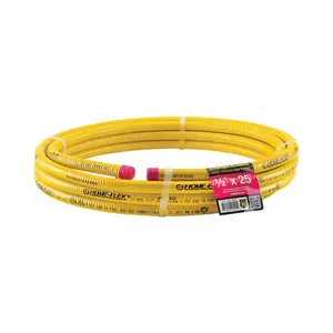Home-Flex 4884003 0.5 in. Dia. x 25 ft. CSST Flexible Gas Tubing, Yellow