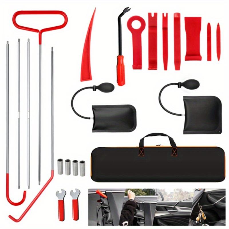 Long Distance Hook Tool Set - Stainless Steel Oval Handle Emergency Door Opener with Red Warping Piece for Automotive Rescue - Durable and Rust-Resistant-2024 hot