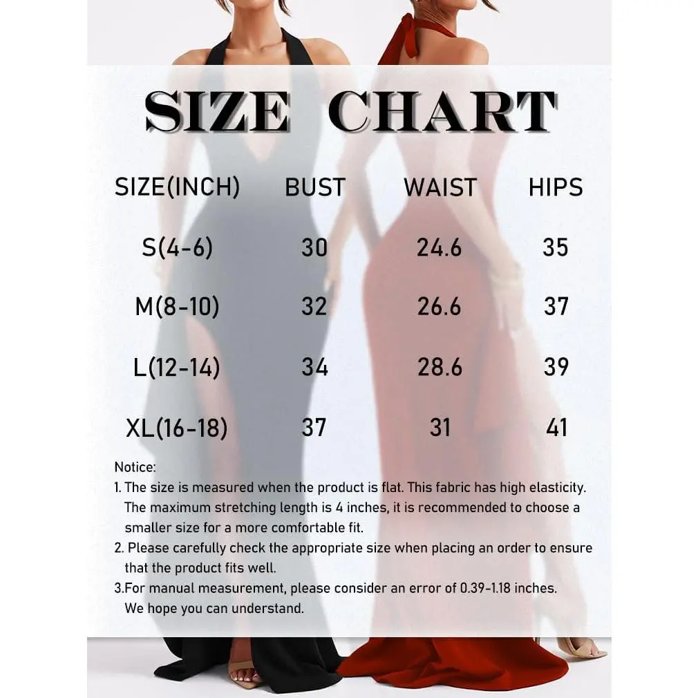 Women's Sexy Deep V Neck Halter High Split Backless Cocktail Party Formal Maxi Dress - TikTok Shop Women's Sexy Deep V Neck Halter High Split Backless Cocktail Party Formal Maxi Dress - TikTok Shop
