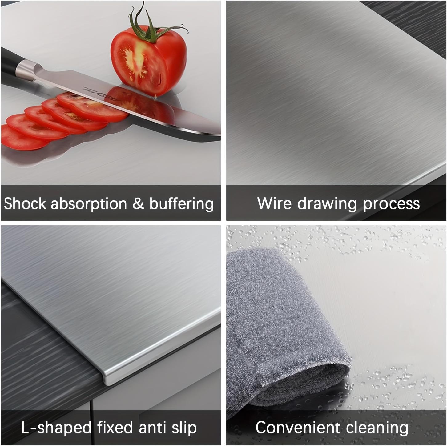 304 stainless steel  Stainless Steel Cutting Board, Suitable For Baking And Kneading Dough. A Must-have For A Safe Kitchen. High-temperature Barbecue Board For Breakfast Plates. Made Of High-quality 304 Stainless Steel, Thicken To 0.06 Inches