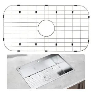 TikTokShopBlackFridayVEVOR Sink Protector Grid, 26"x14" Stainless Steel Sink Grates, Centered Drain Sink Grates with R90 Corner Radius, Large Sink Bottom Grids, Universal Bowl Rack Sink Accessory For Kitchen Sink, Silver