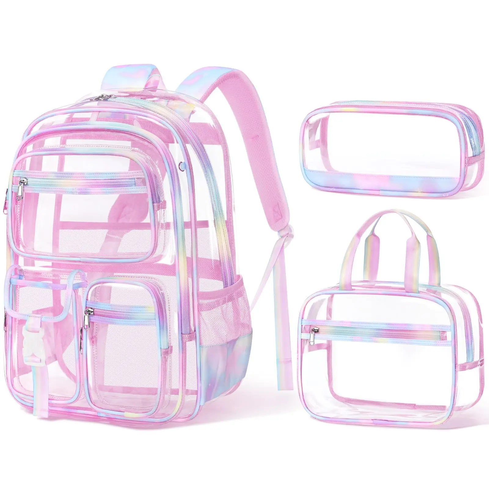 B1.3PCS Clear Printed-Rainbow