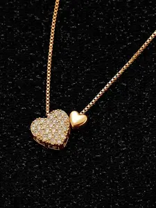 Full diamond heart-shaped pendant necklace, light luxury peach heart collarbone chain, sweet temperament necklace, suitable for daily wear, vacation and dating occasions, and is also a surprising exquisite small gift, Cz Diamond