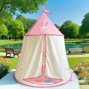 Mongolian Tent Castle Upgrade Liner Material, Pale Rabbit Theme, Portable Easy Setup Camping Picnic Tent, Indoor Outdoor Use, Lightweight Portable Tent