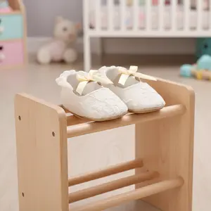 Global Baby Apricot Colored Cute White Lace Baby Girl Princess Shoes Baby Shoes Butterfly Bow Tassel Rubber Sole Anti Slip Shoes Baby Shoes