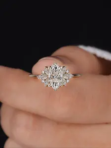1 Pc Horse Eye Snowflake Zircon Ring for Women, Elegant Fashion Rings, Engagement Wedding Ring Ladies Fashion Jewelry for Party Daily Clothing Decor Accessories as Anniversary Valentine's Day Gift for Girlfriend