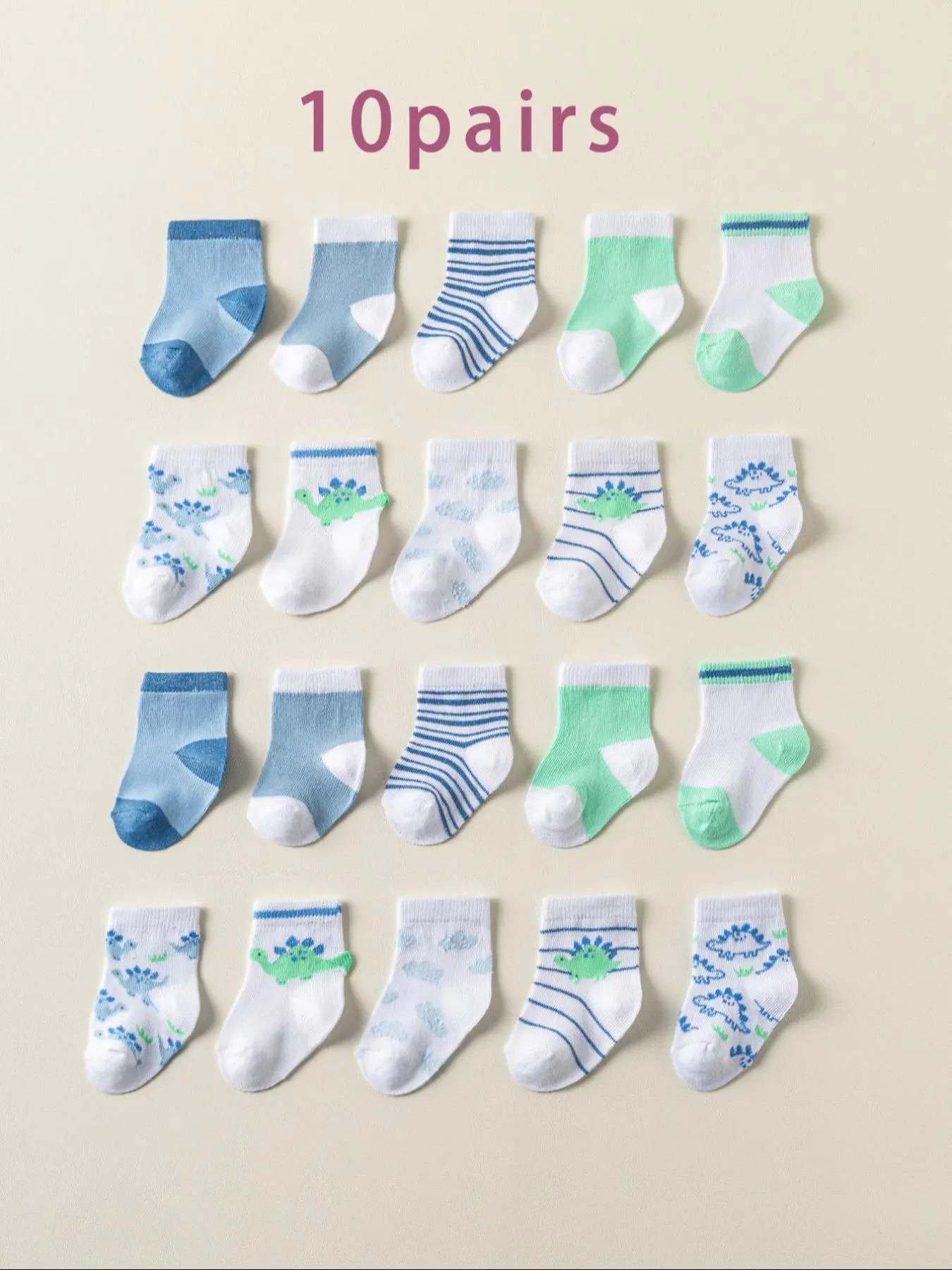 Baby Colorblock Crew Socks Set, Baby Clothing, Soft Comfy Breathable Socks for Baby Boys & Girls, Newborn, Infant and Preemie Socks
