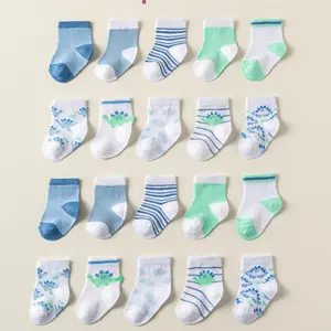 Baby's Colorblock Crew Socks, Soft Comfy Breathable Socks for Baby Boys & Girls, Newborn Infant Kids Socks, Socks Set