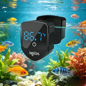 1-30 Gallon Glass Fish Tank Magnetic Cleaning Tool with Digital  Strong Suction cleaning,cleaning tool Cleaner Aquarium Thermometer