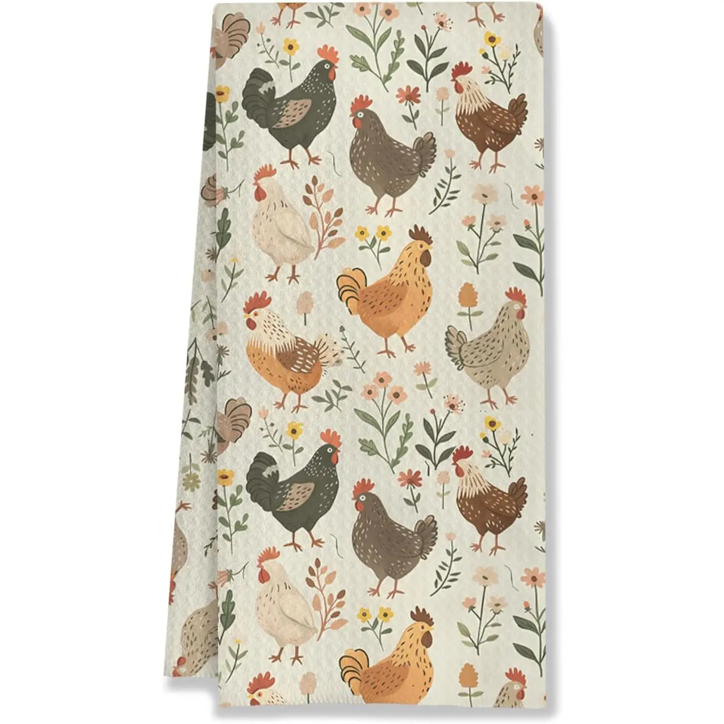 Farmhouse Chicken Rooster Kitchen Towels, Chicken Dish Towels, Rooster Decor Hand Towel for Bathroom Kitchen Decor, Cock Mom Lady Gifts, 16x24 Inch