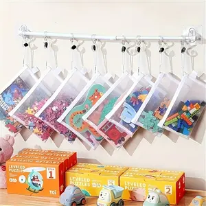 3pcs Zipper Mesh Bags, Plastic Zipper Bags for Organizing, Zipper Mesh Bags, Waterproof Clear Travel Bags, Office Supplies Document Bags with Zipper, Organizational Zipper Storage