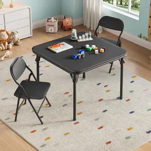 3 Piece Set Folding Table and Chairs Set, Boys and Girls Activity Table and Chairs Set for Dining Room,Daycare,Classrooms