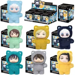 Genuine Eaki Jujutsu Kaisen Season 2 Cat Park Party Gojo Satoru Blind Box Plush Doll Bag Pendant Model Collection Toy Gifts