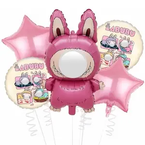 BABUBU  pink,white Balloon / 5 PCs