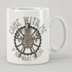 11oz/15oz Come With Me Robotic Boat Anchor Ceramic White Mug, Summer Winter Drinkware, Outdoor Travel Accessories, Ideal Gift for Any Occasions