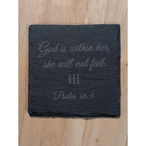 God Is Within Her - 4 Piece Slate Coaster Set