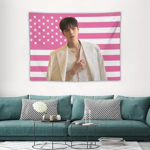60in x 40in   tapestry Music Poster Tapestry Seungmin Flag for Living Room Bedroom Wall Hanging for Friends Pink Gift  poster  home decor banner wall art bedroom