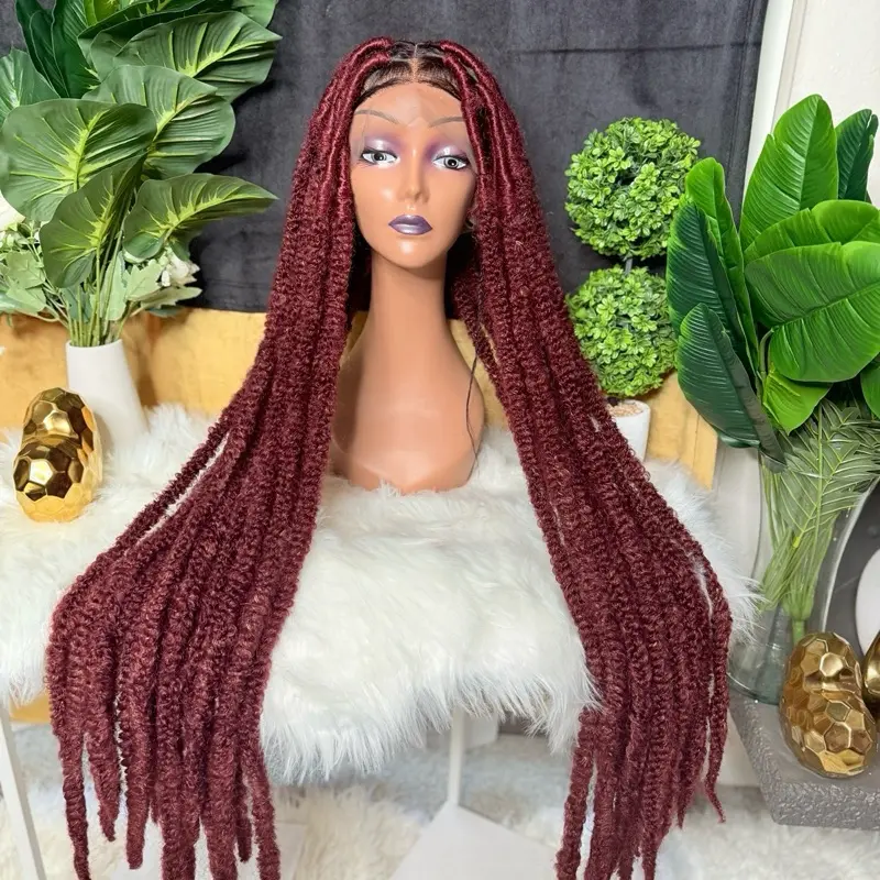 Dreadlocks - Long Red Braided Wig with Natural Look for Women