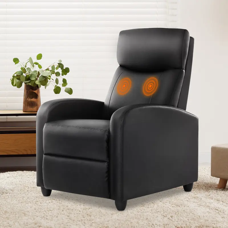 Sweetcrispy Modern Fabric Massage Recliner Chair with Footrest - Adjustable Reclining Living Room Furniture, Single Home Theater Winback Sofa Chair, Adjustable Reclining Chair Living Room Furniture, Massage Recliner Living Room Furniture
