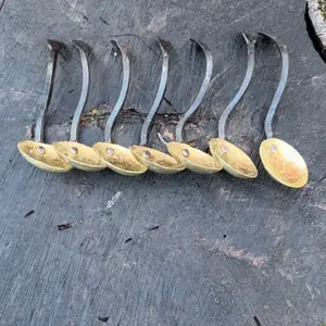 Hand made hand forged Brass tablespoons.  Perfect for a coffee or sugar scoop or any dry goods. Coffee scoop, baking.