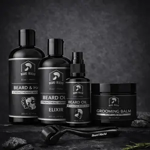 Bundle Package [Shampoo, Conditioner, Comb,Beard Derma Roller, Beard Balm]