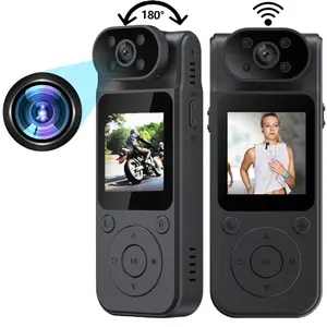 4K Outdoor Wifi Sports Camera, USB Rechargeable Portable Action Camera with 180° Rotatable Lens & 1.45in LCD Screen Sports Camera for Outdoor, Sports, Law Enforcement