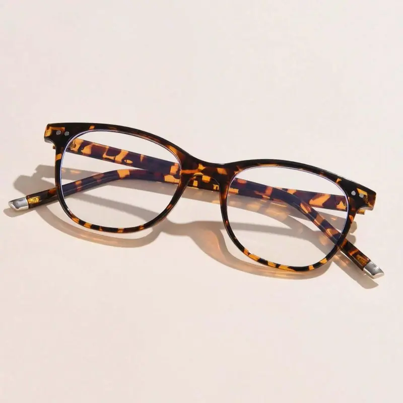 Vintage Square Frame Tortoise Eyeglasses, Trendy Casual Eyeglasses for Women, Fashion Eyeglasses for Work, Daily Clothing Decor, Student Daily Use, Stylish Trendy Eyewear