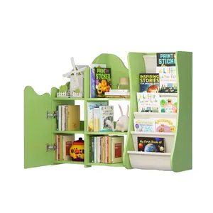 Children Treehouse Bookcase and Toy Storage,Kids Book Shelf for Kids Rooms, Toddler Bookshelf Baby Bookcase for Nursery, Montessori Toy Organizer,Green