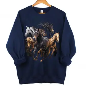 Horses Collage Horse Lover Graphic for Men Women Boys Girls Sweatshirt Tops