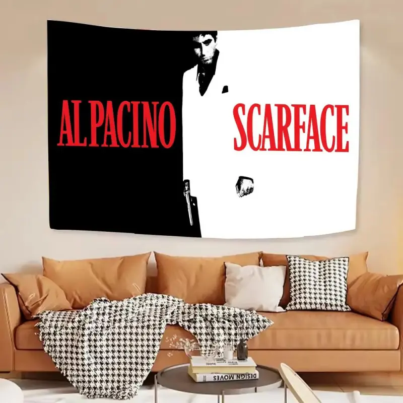 Classic Cinema S-scarface cool Decorative Tapestry House Bedroom Living Bar Garden Microfiber Decoration Background