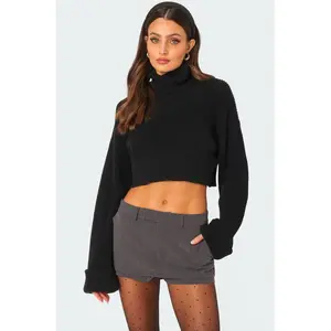 Oversized Turtle Neck Cropped Sweater Oversized Turtle Neck Cropped Sweater