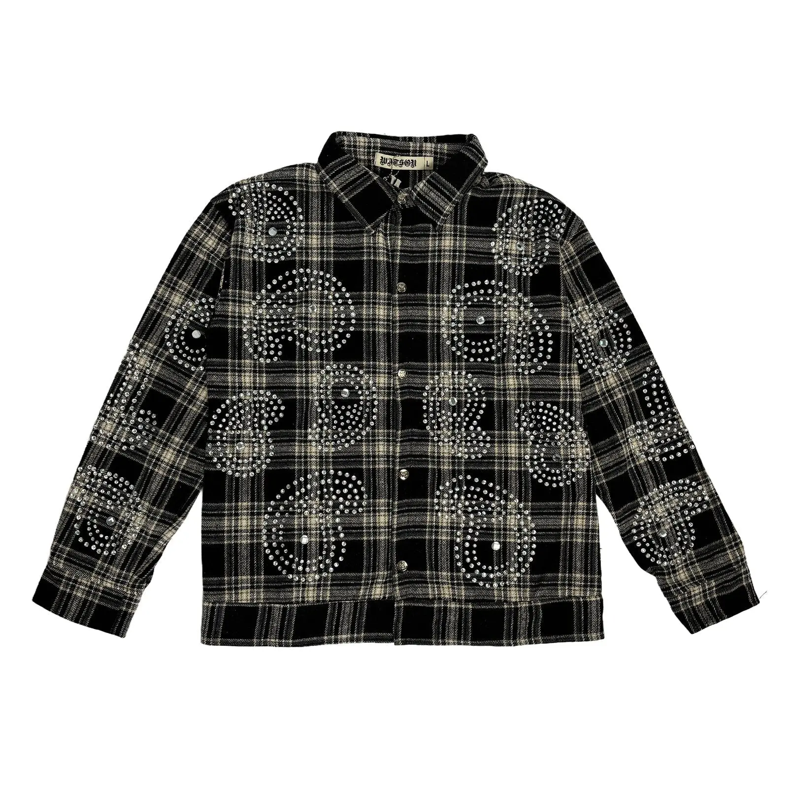 WATSON BIG PAISLEY CRYSTAL BLACK FLANNEL SHIRT