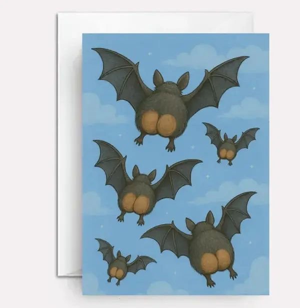 Funny Halloween Bat Card: Hilarious Greeting, Party Invite