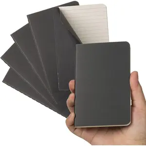 Pocket Notebook, 6 Pack Mini Notebooks 3.5" x 5.5" (90x140mm), Black Cardstock Cover Memo Notepad for Men, Women, Kids, Travel - 30 Sheets/60 Lined Pages