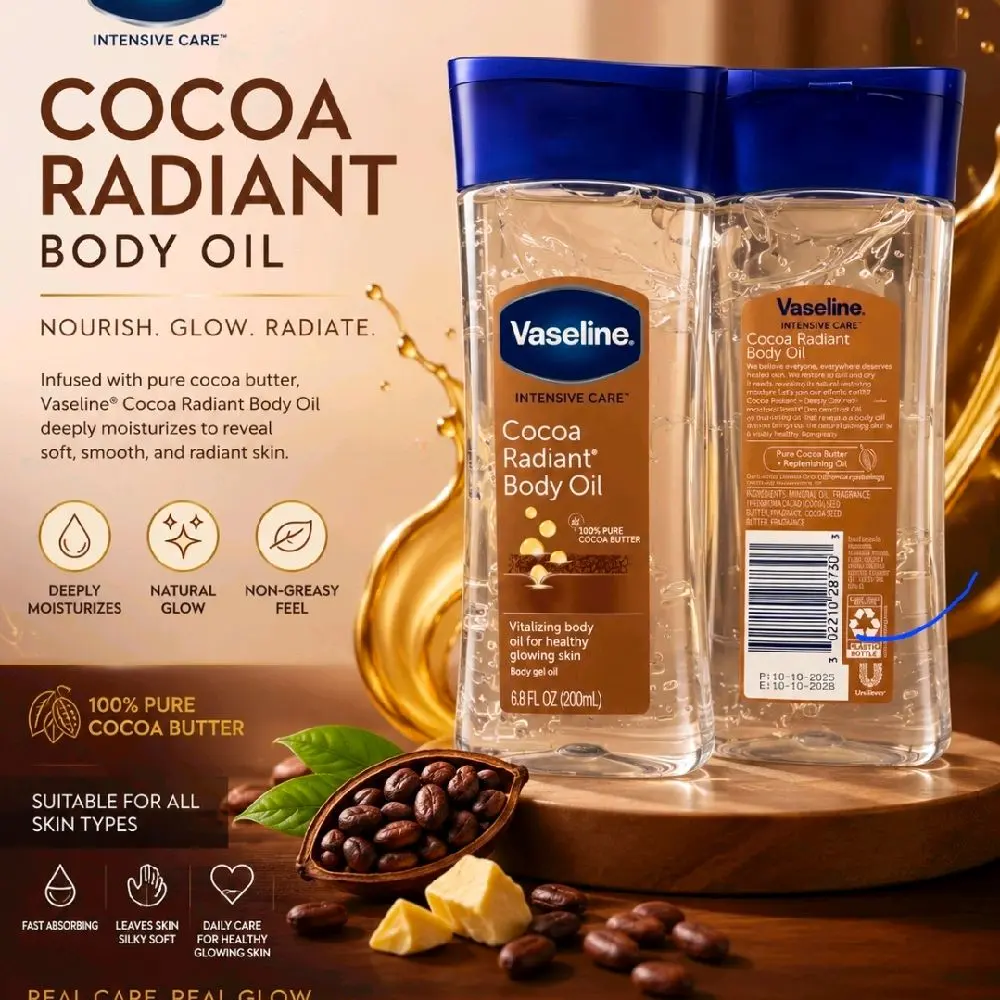 Vaseline Body Oil, Hydrating Skin Moisturizer for Daily Use